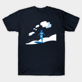 Blue Lady Surfing T-Shirt